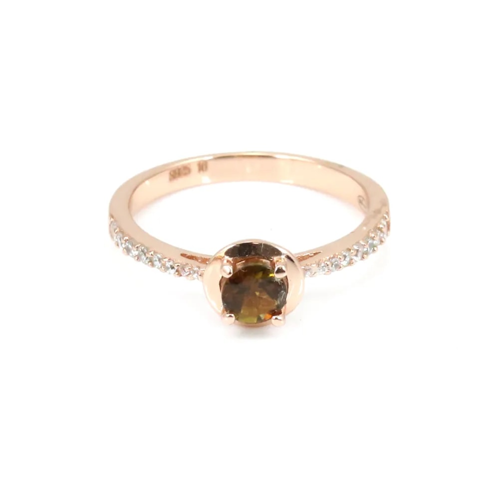 Bague tourmaline en argent 925 rhodié x 1pc