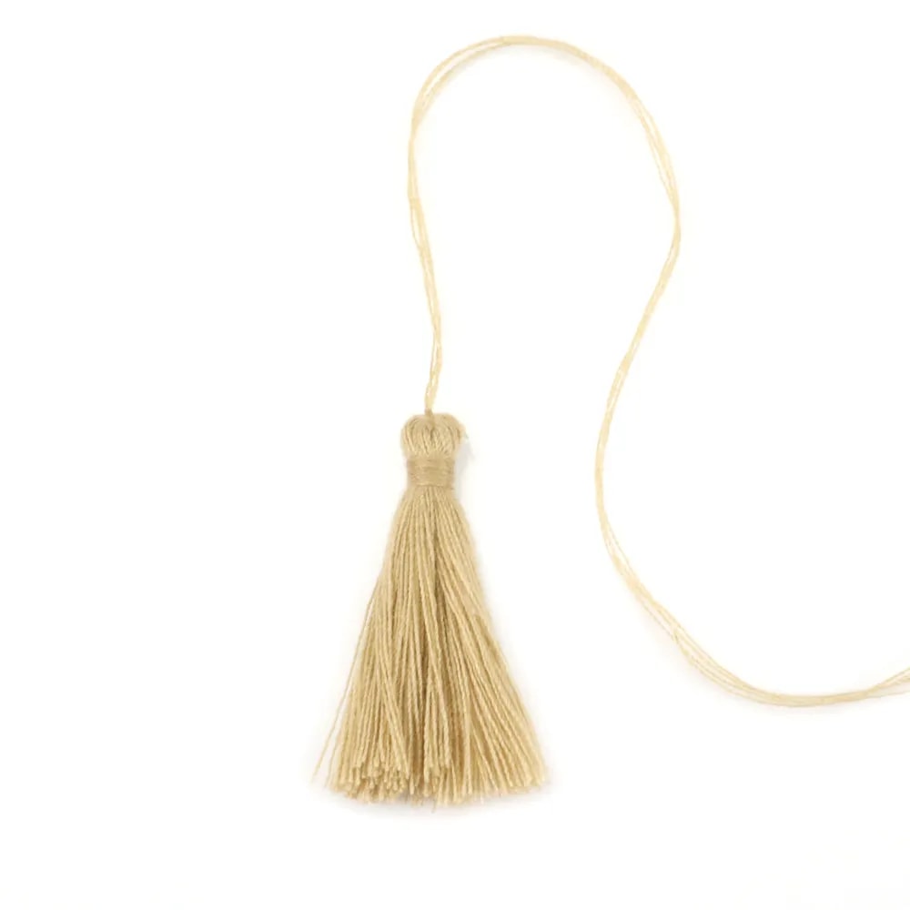 Pompon en coton beige 30mm x 1pc