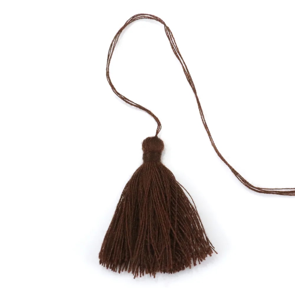 Pompon en coton marron 30mm x 1pc