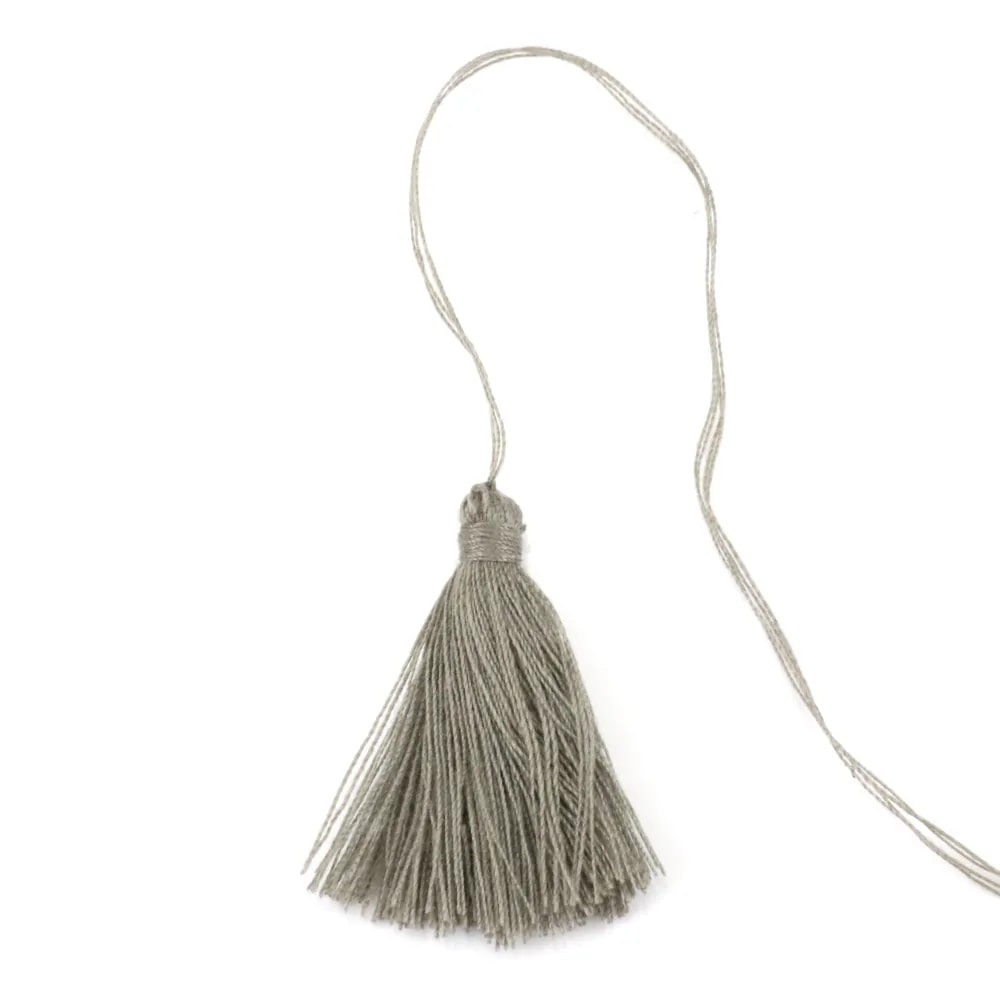 Pompon en coton gris 30mm x 1pc
