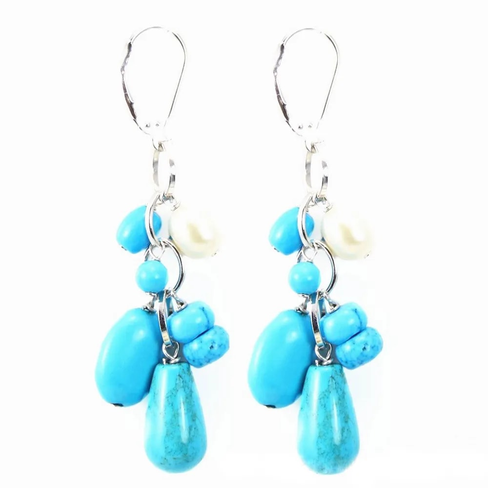 Boucles d'oreilles cornaline & perle d'eau douce argent 925 dormeuse x 2pcs