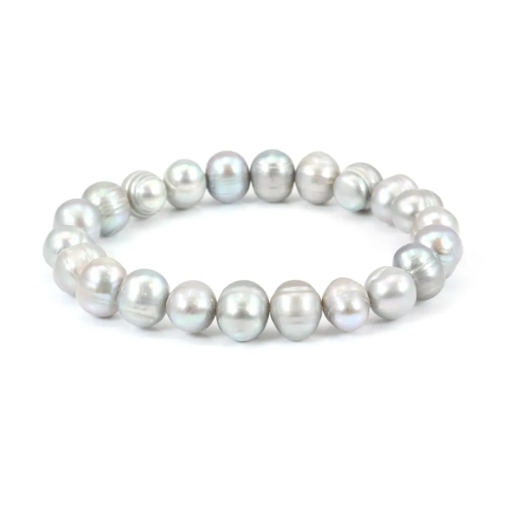 Bracelet Perles d'eau Douce Grise