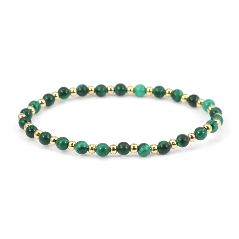 Bracelet Aquamarine & Morganite 4mm with golden pearl x 1pc