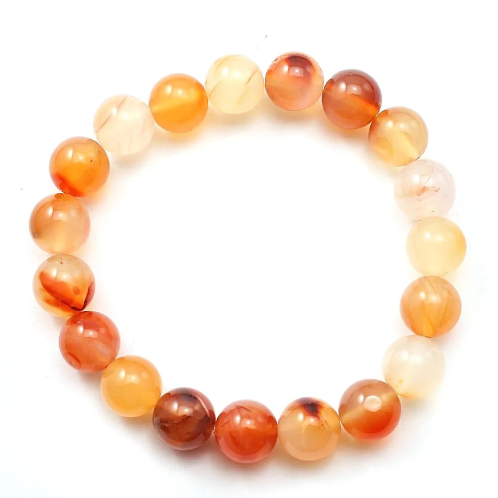 Bracelet cornaline Boule Ronde 10 MM