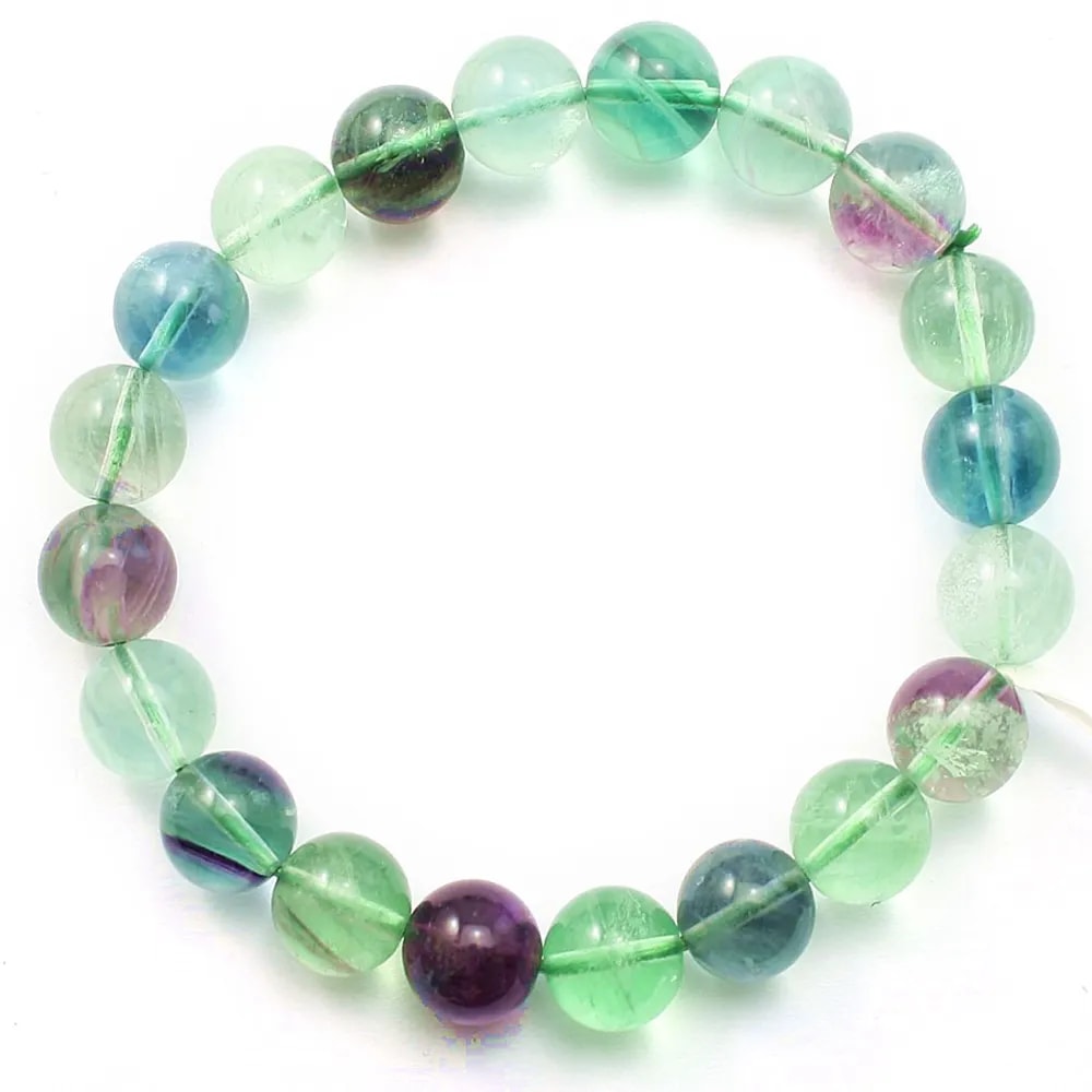 Bracelet Ladino Fluorite Boule Ronde 10 MM