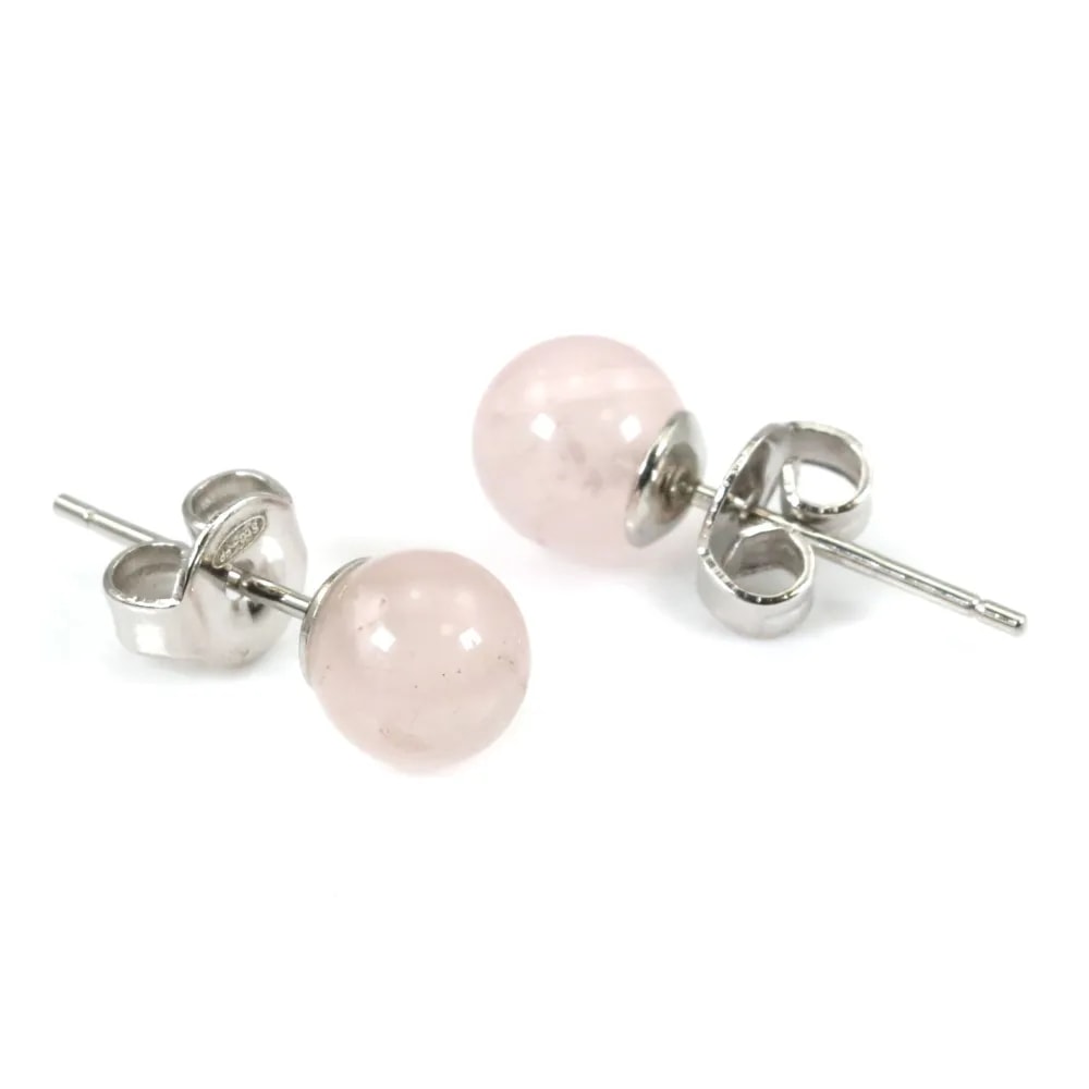 Earring silver 925 black agate 6mm x 2pcs 