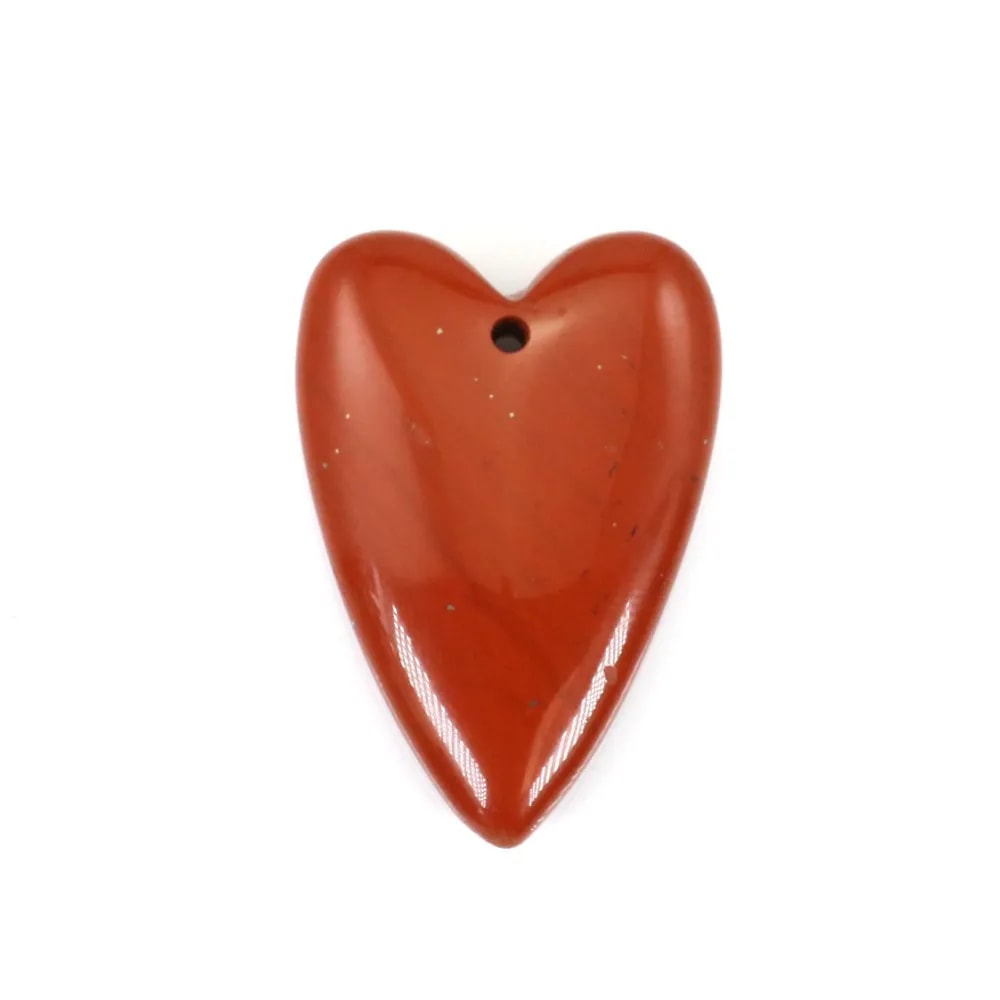 Pendentif Jaspe rouge coeur 20x30mm x 1pc