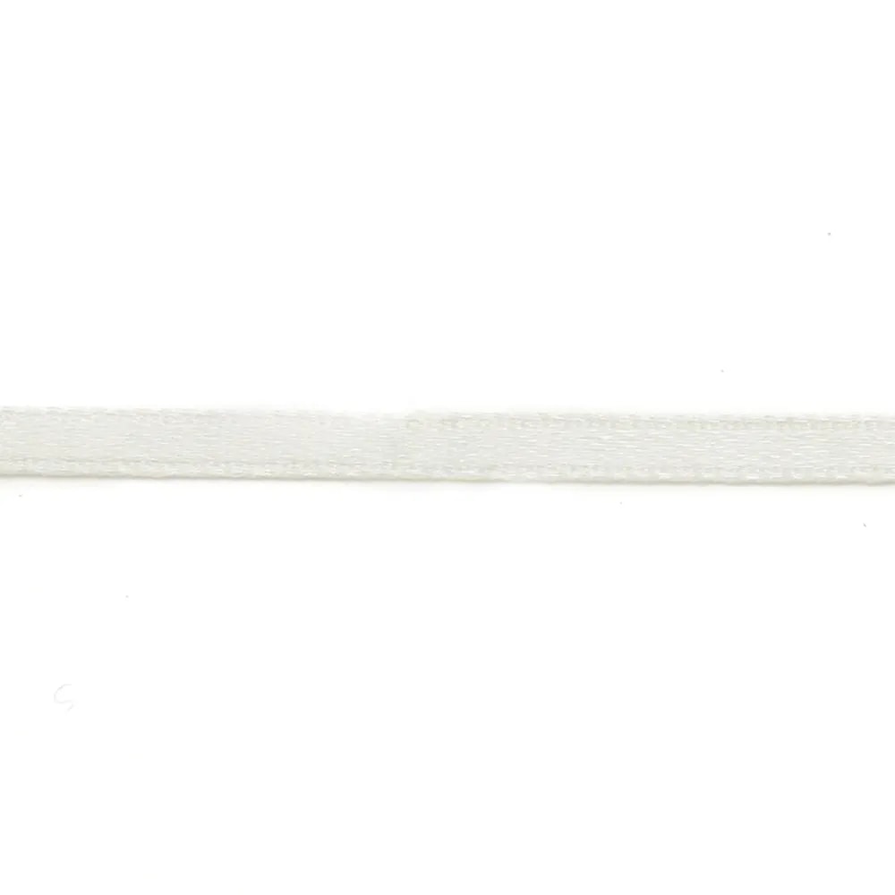 Fil polyester Double face satin 3mm blanc x 5 m