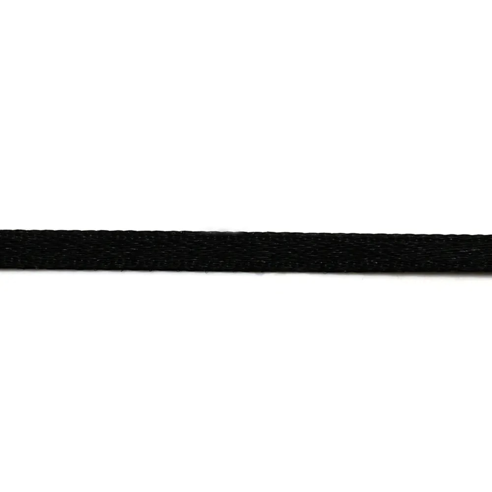 black  Double face satin Thread polyester 3mm x 5 m