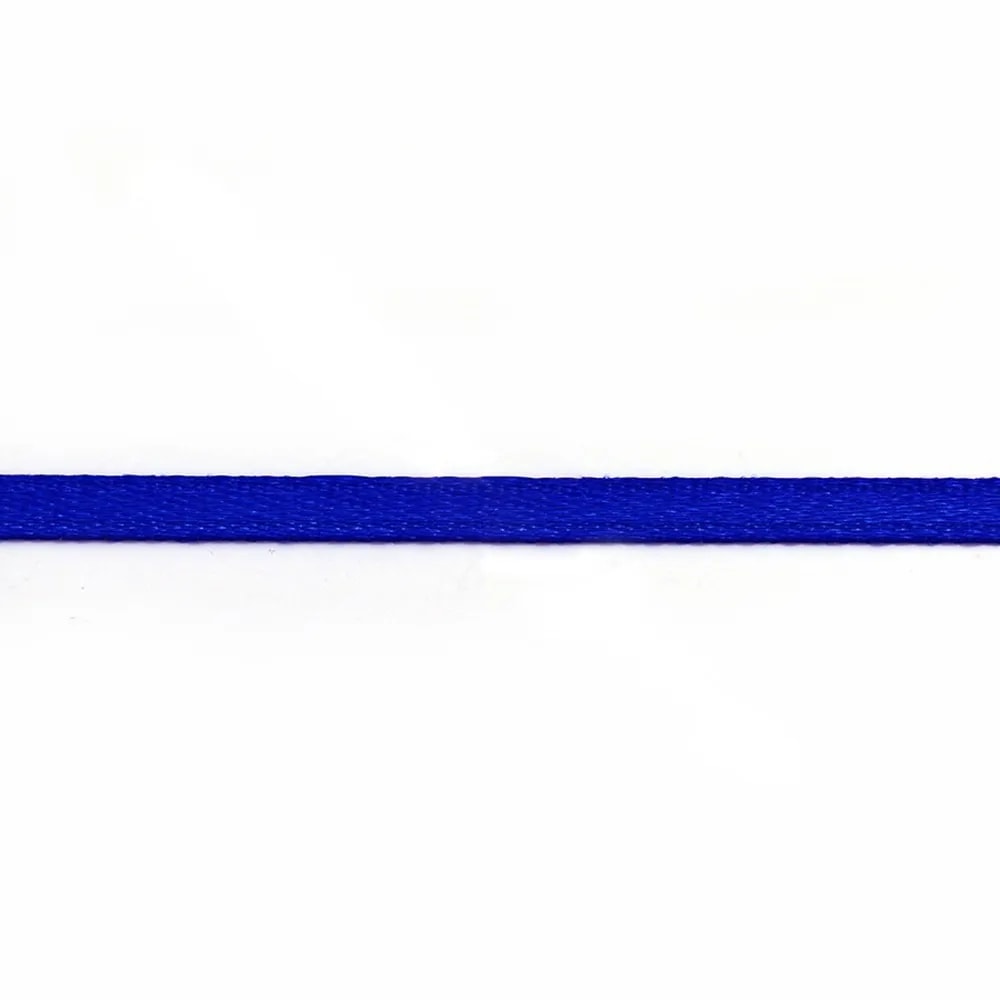 Fil polyester Double face satin 3mm Bleu marine  x 5 m