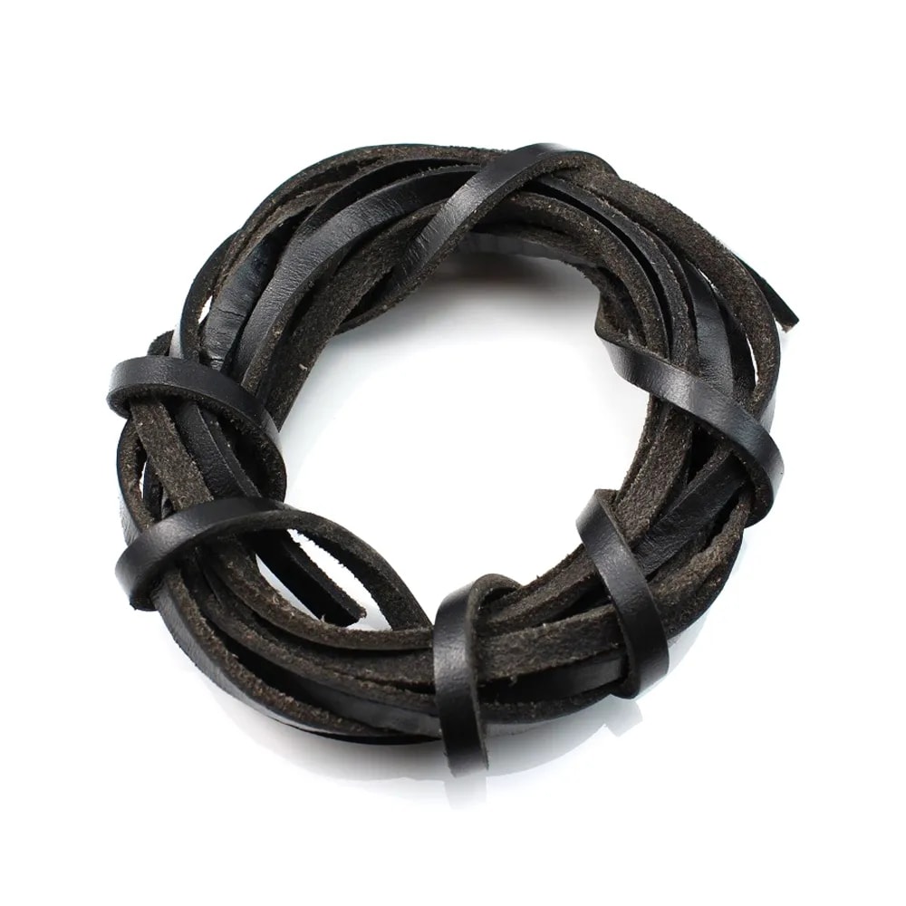 Lacet cuir noir 3.0mm x 50cm