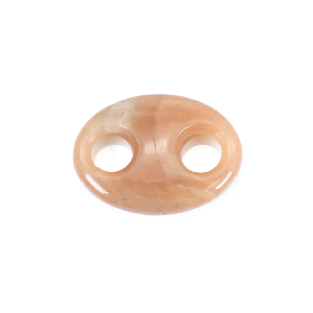 Pendentif Pierre de lune orange grain de café 18x25mm x 1pc