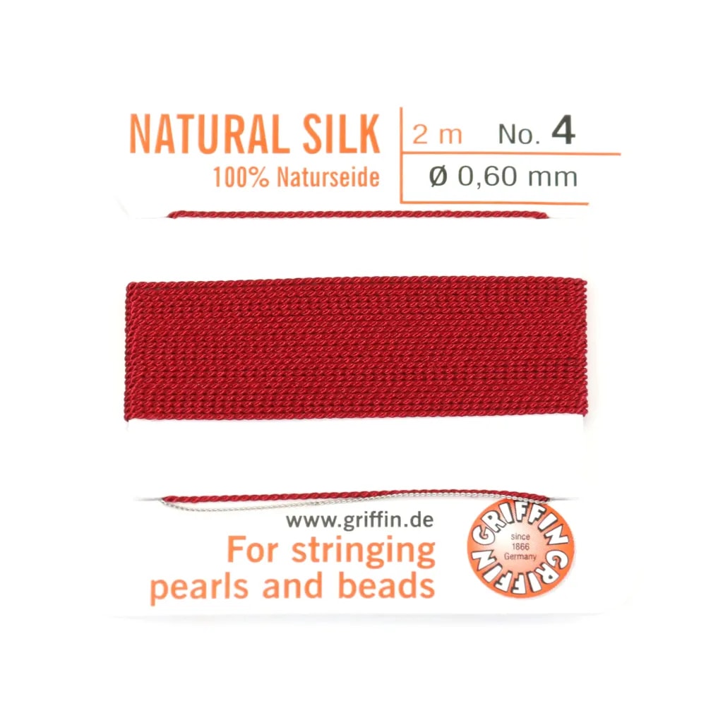 Silk bead cord 0.3mm with  needle attached gray x 2m
