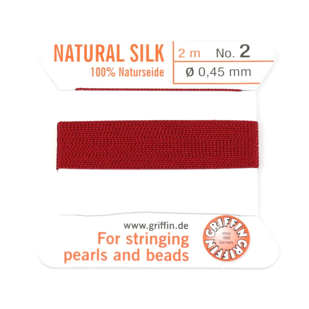 Silk bead cord 0.3mm with  needle attached gray x 2m