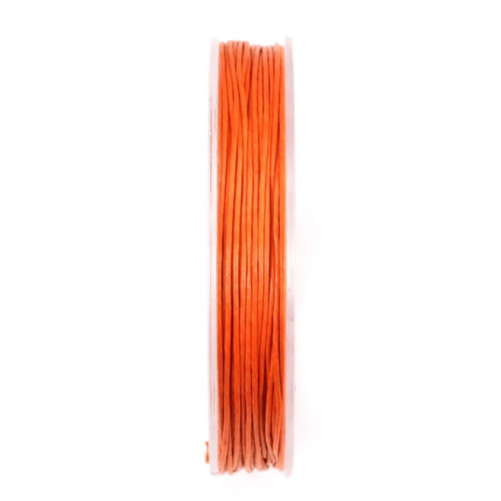 Cordonnet coton ciré orange 0.8mm  x 20m