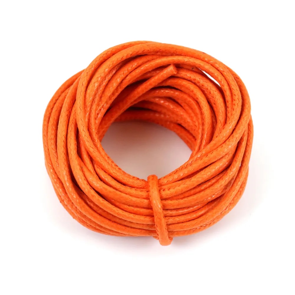 Cordonnet coton ciré orange 2.0mm  x 5m