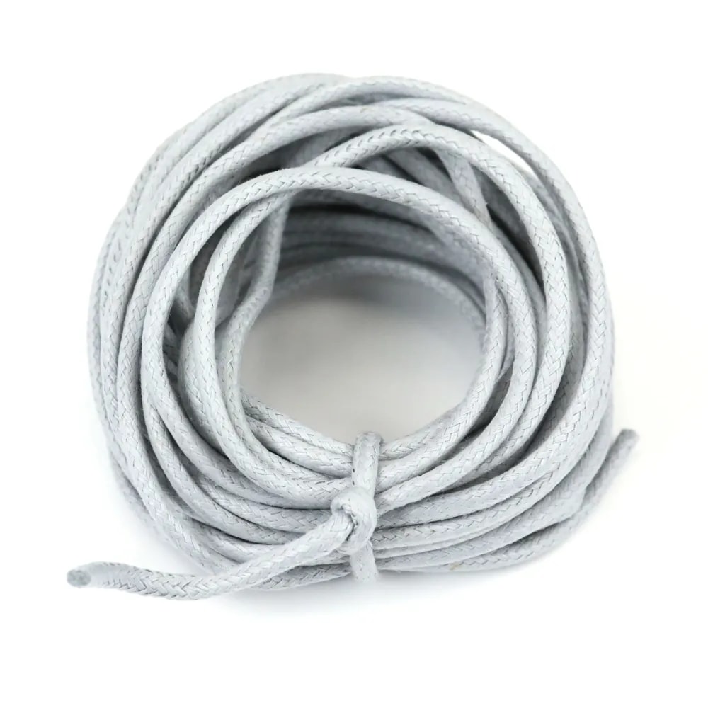 Cordonnet coton ciré gris 1.5mm  x 20m