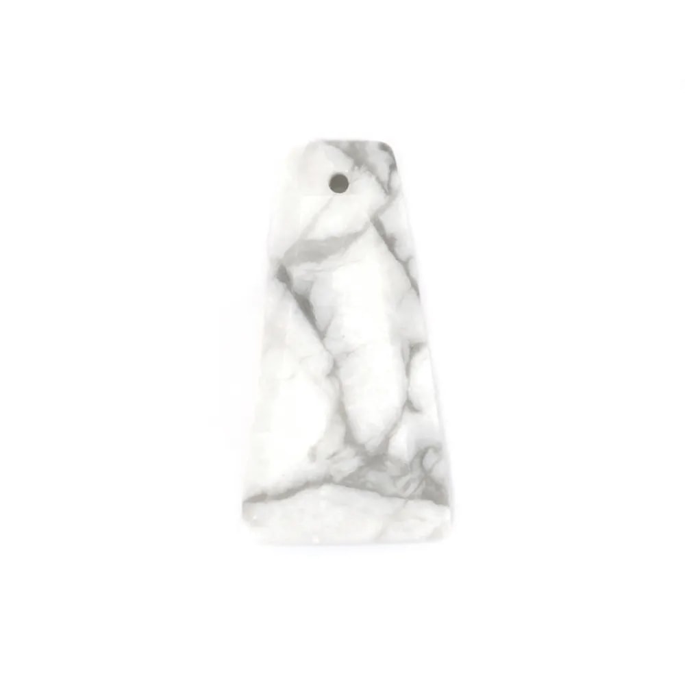 Pendentif Howlite Trapèze 13x25mm x 1pc