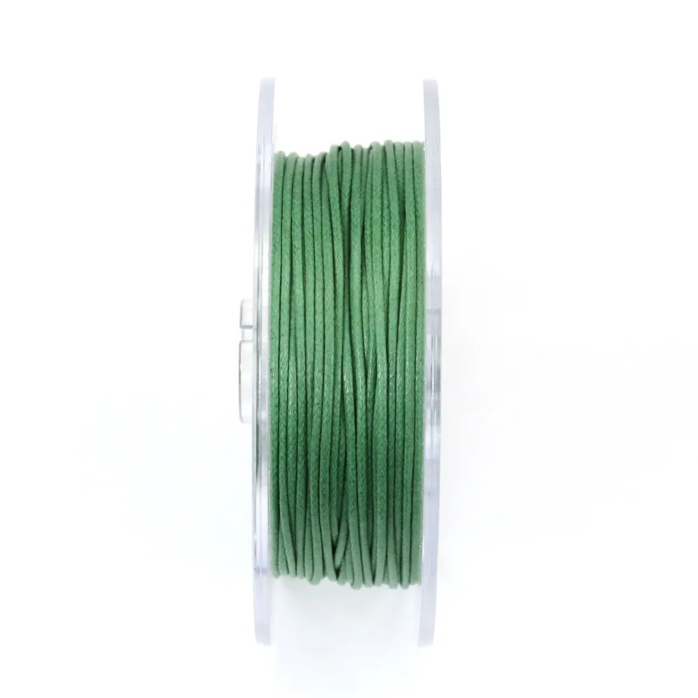 Cordonnet coton ciré olive 1mm  x 20m