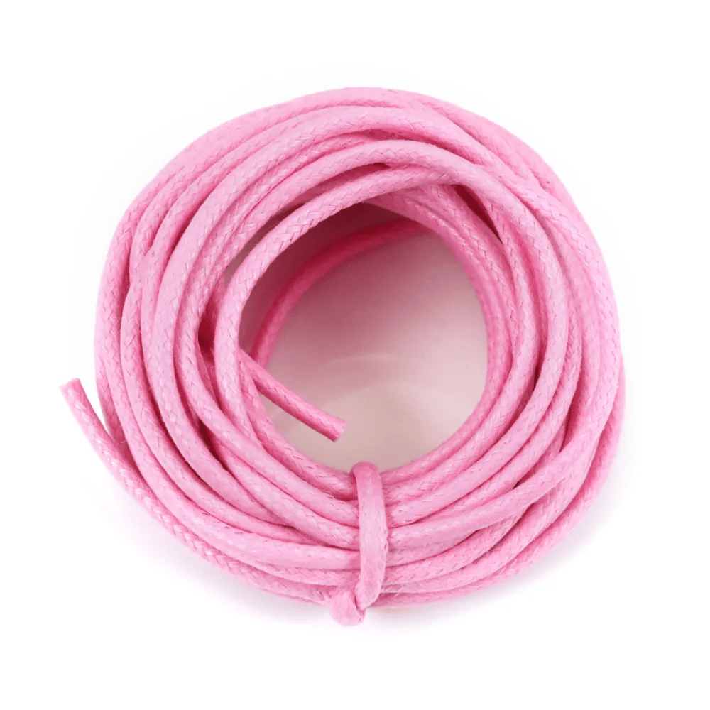 Cordonnet coton ciré rosé 1.5mm  x 20m