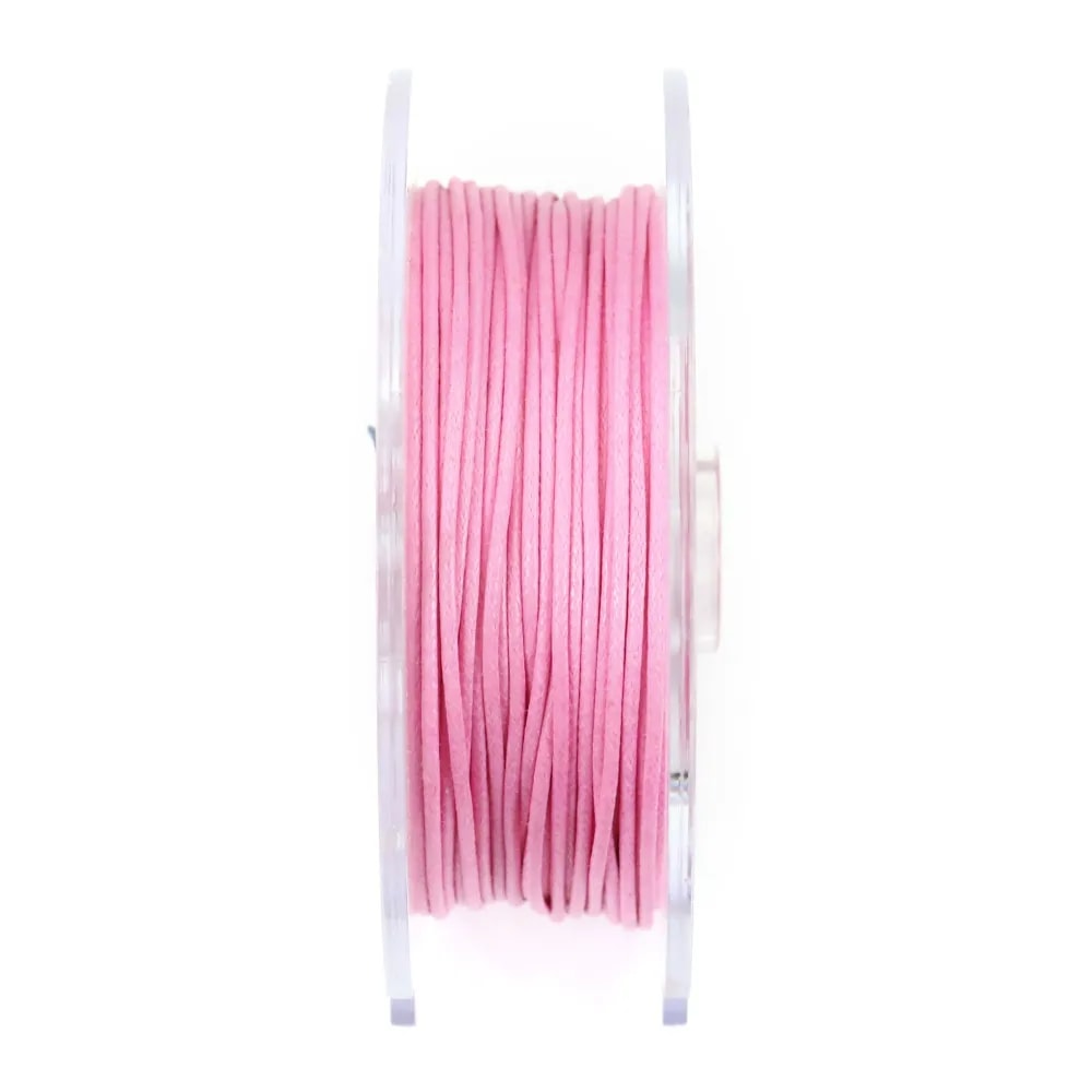 Cordonnet coton ciré rosé 1mm  x 20m