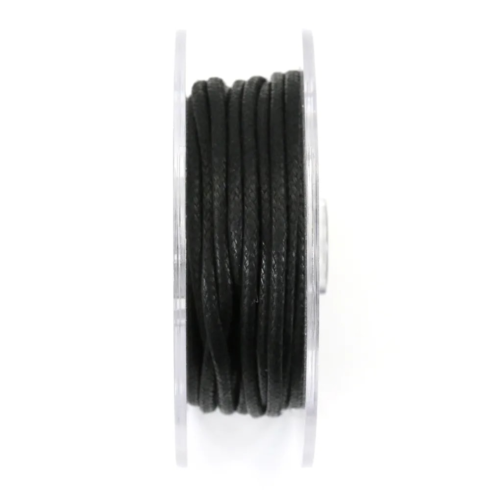 Cordonnet coton ciré noir 2.5mm  x 5m