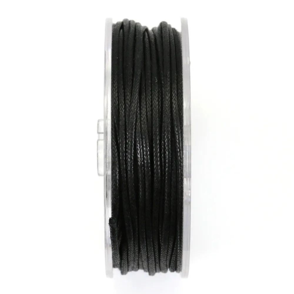 Cordonnet coton ciré noir 1.5mm  x 20m