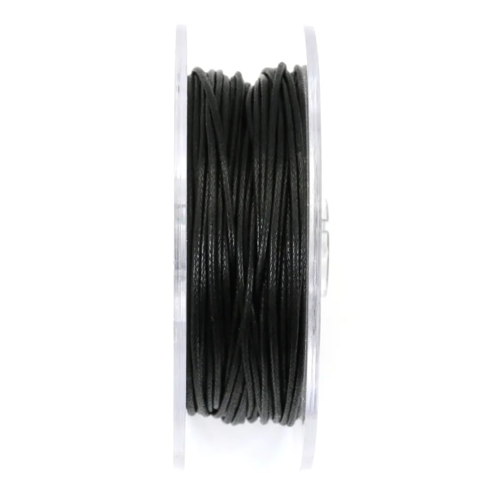 Cordonnet coton ciré noir 1mm  x 20m