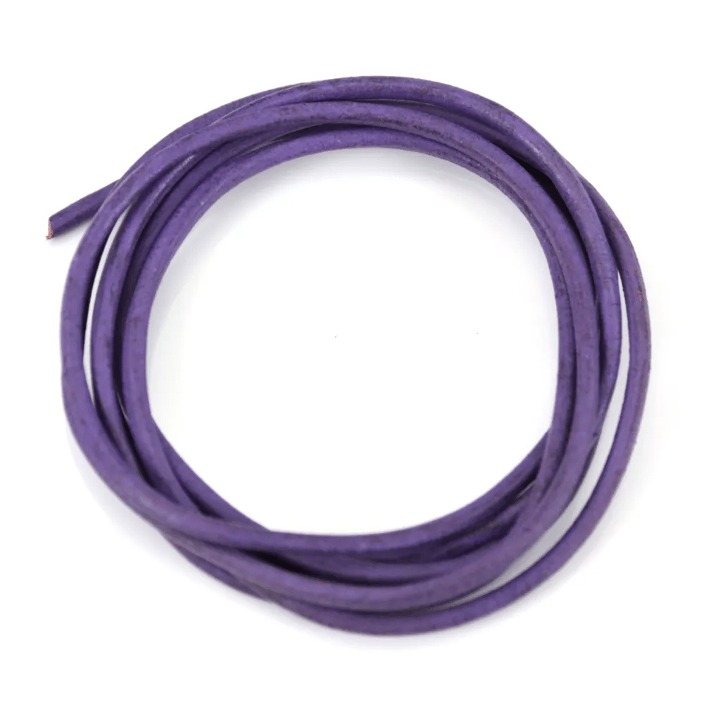 Ruban de cuir vachette lilas 2mm x 1m