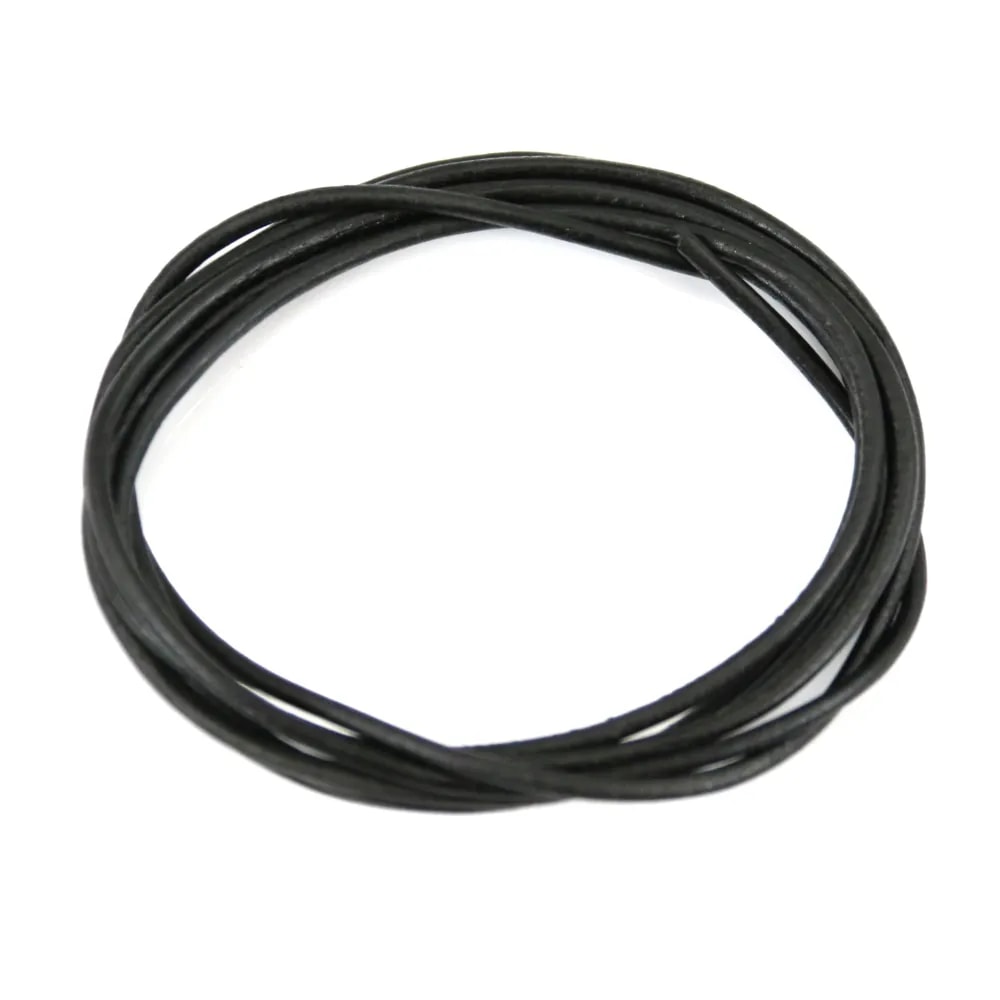 Ruban de cuir de chevreau noir 1.3mm x 1m