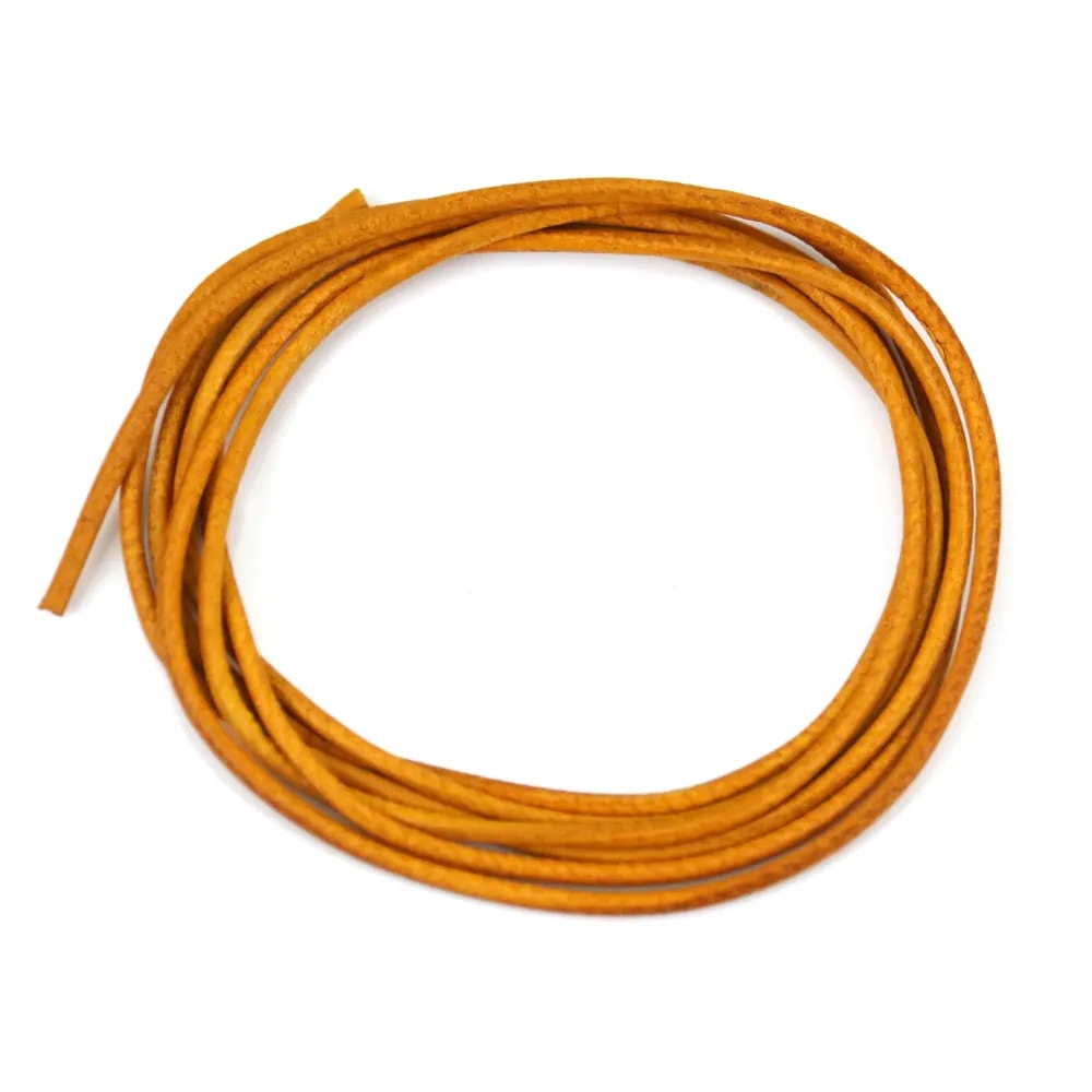 Ruban de cuir de chevreau jaune 1.3mm x 1m