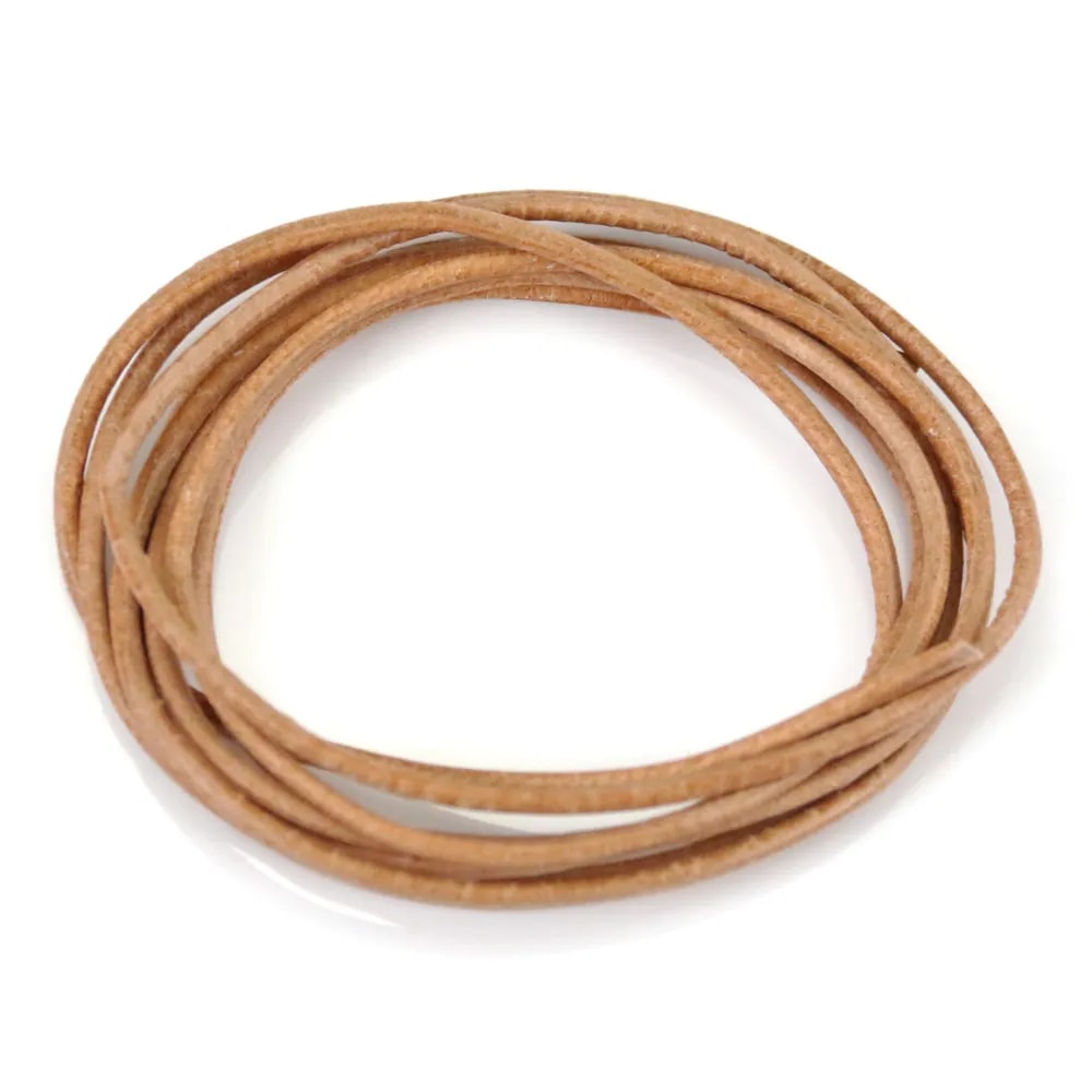 Ruban de cuir de chevreau naturel 1.3mm x 1m