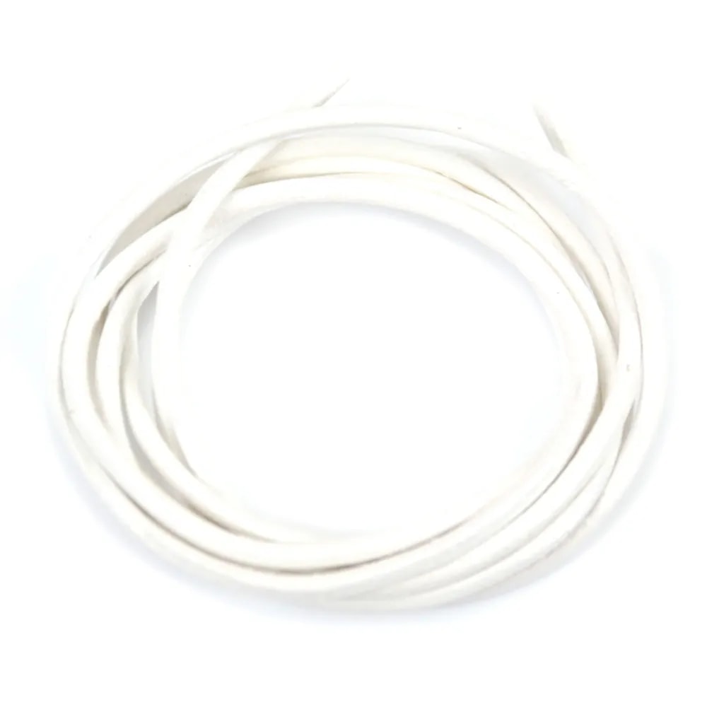 Ruban de cuir vachette blanc 2mm x 1m