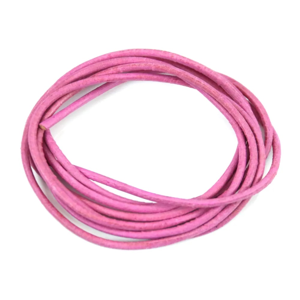 Ruban de cuir de chevreau rose foncé 1.3mm x 1m