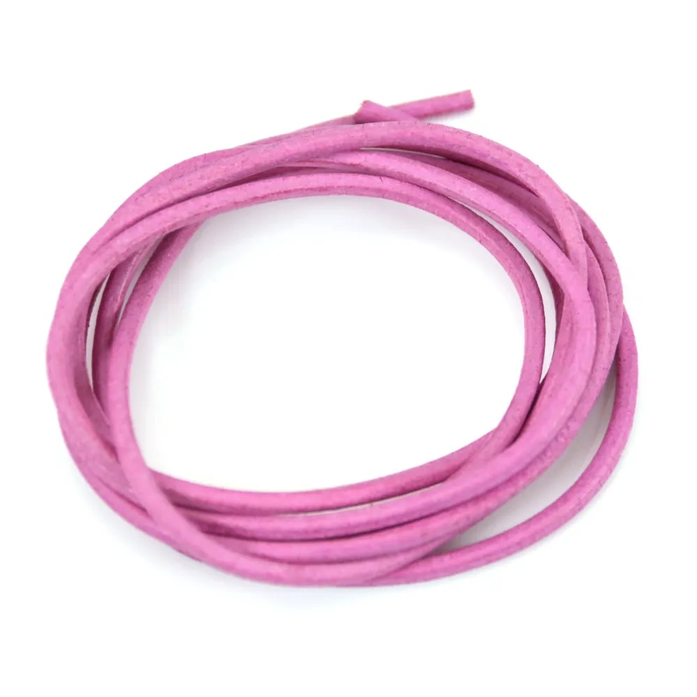 Ruban de cuir vachette rose 2mm x 1m