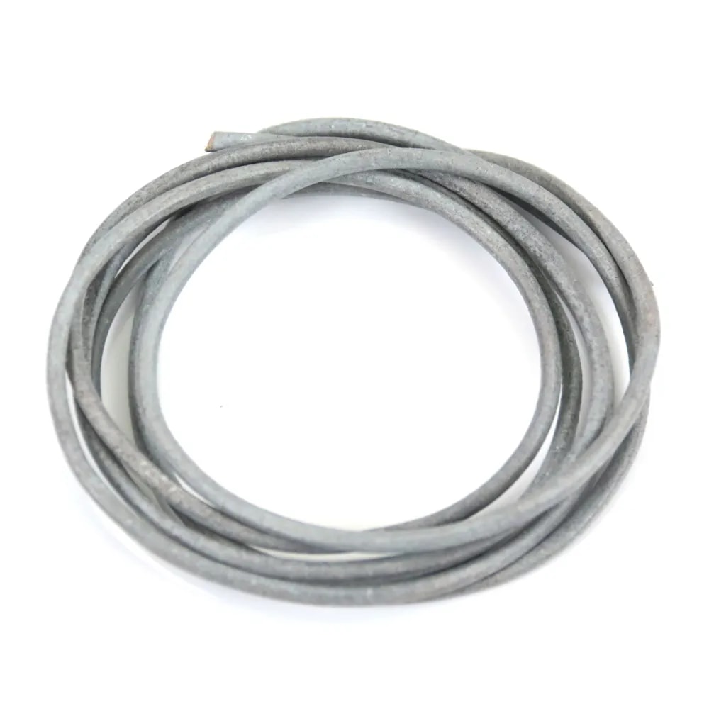 Ruban de cuir vachette gris 2mm x 1m