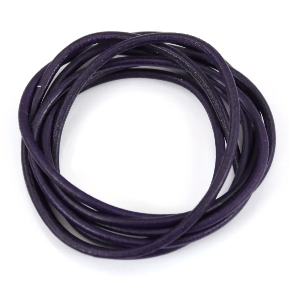 Ruban de cuir vachette violet 2mm x 1m