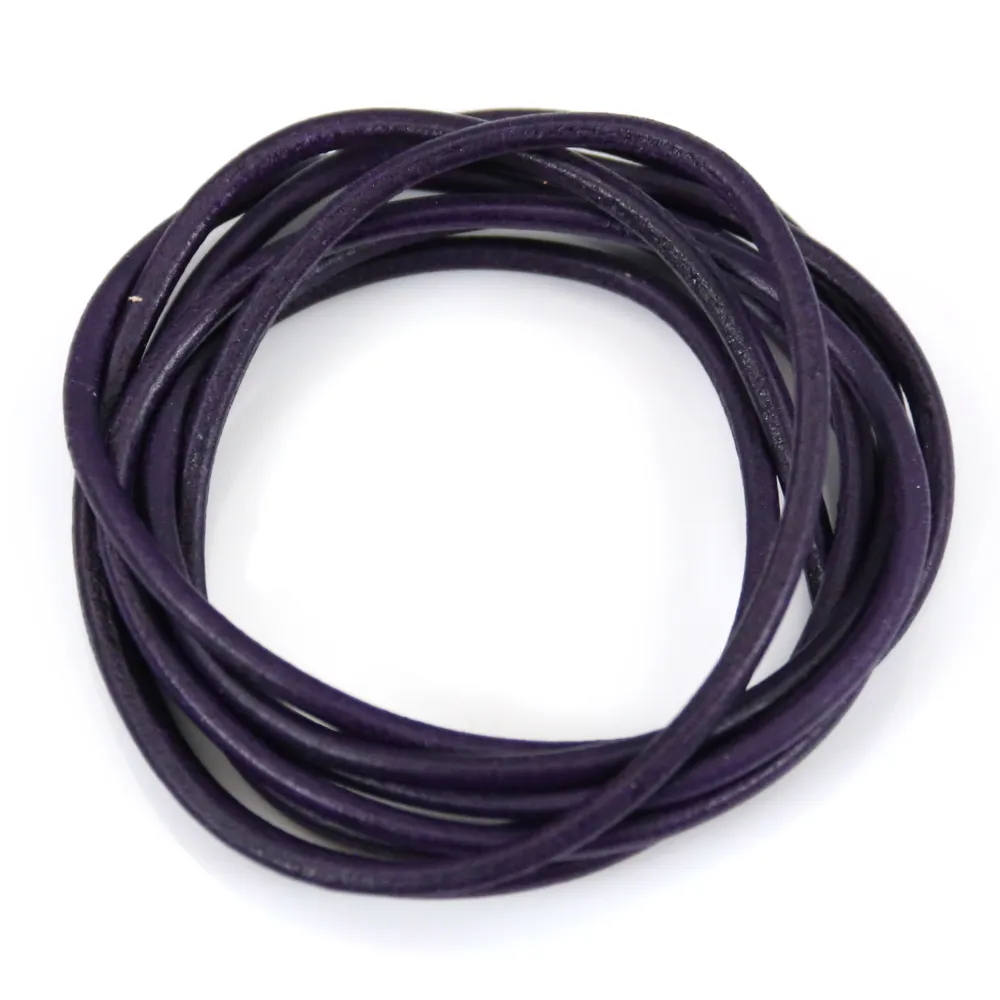 Ruban de cuir vachette violet 2mm x 1m