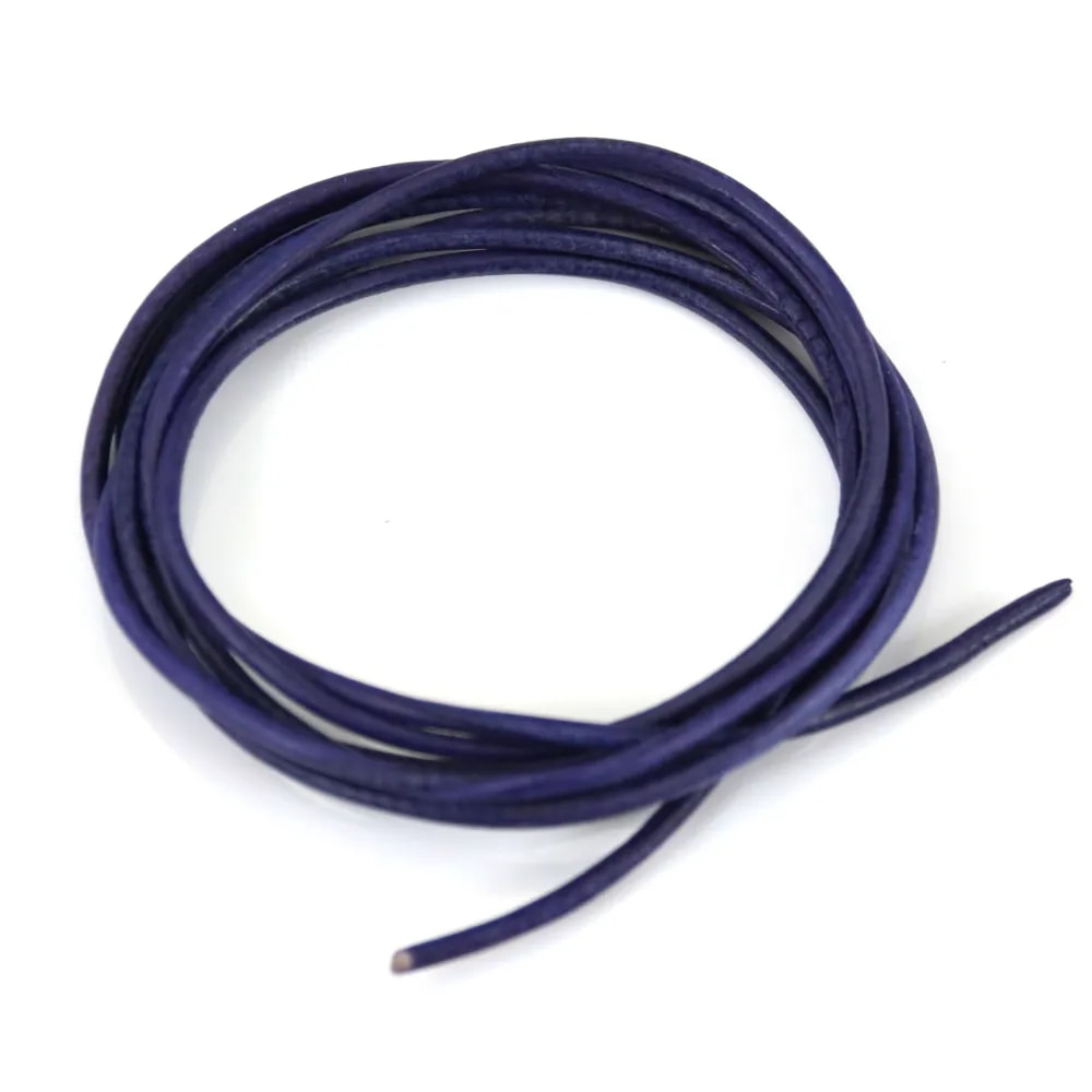 Ruban de cuir vachette violet 1.3mm x 1m