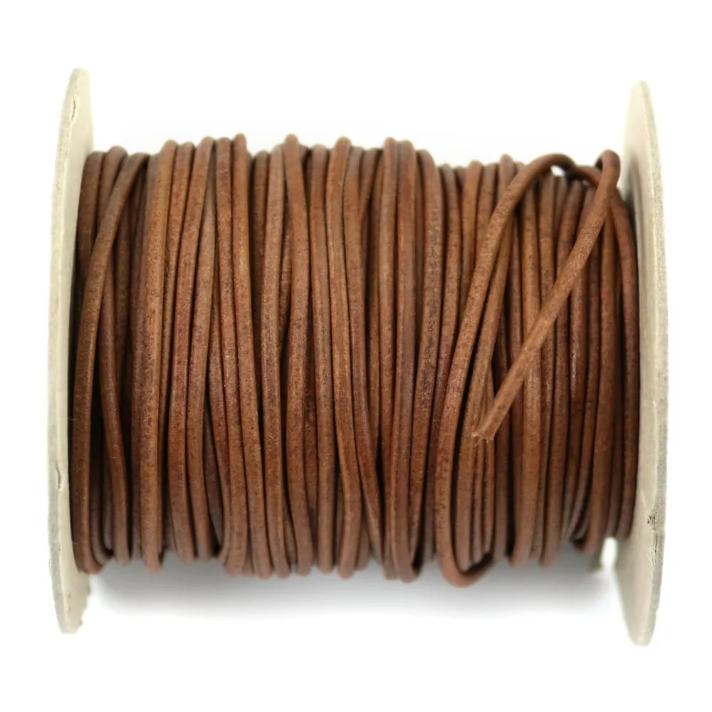 Fil en cuir buffle Griffin 2mm brun x 1m