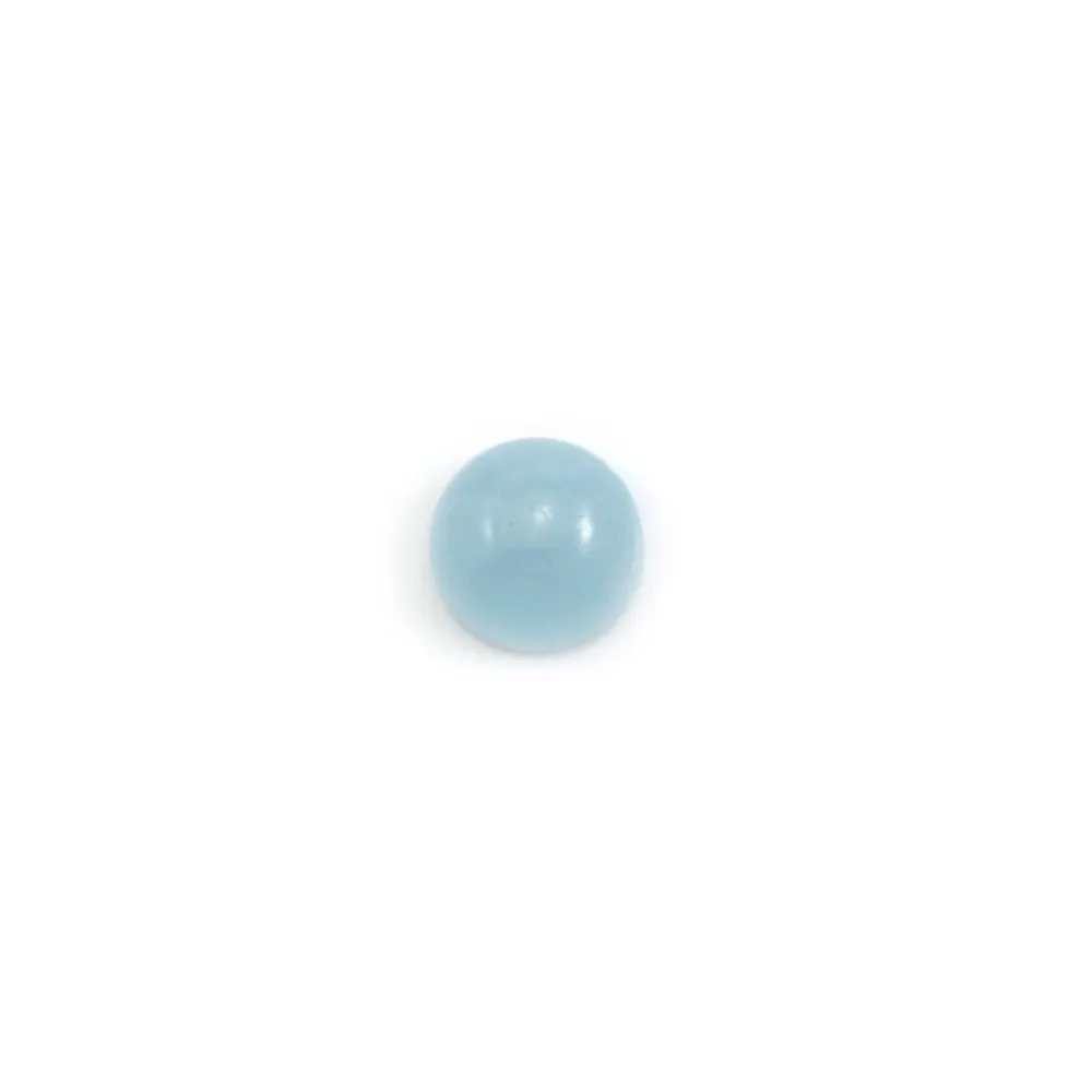 Cabochon aigue marine rond 8mm  x 1pc
