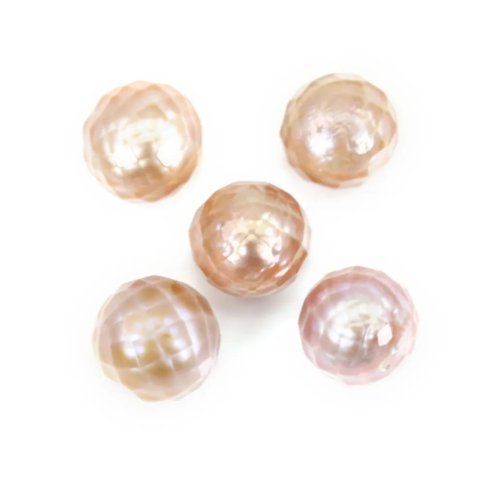 Pérola cultivada de água doce, branca, mosaico redondo, 9-10mm x 1pc