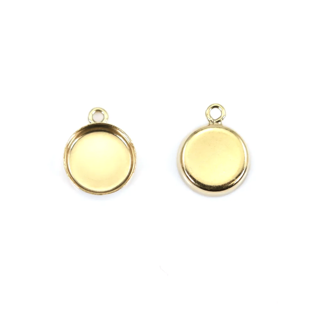 Pendentif Gold Filled serti pour cabochon rond 6mm x 1pc