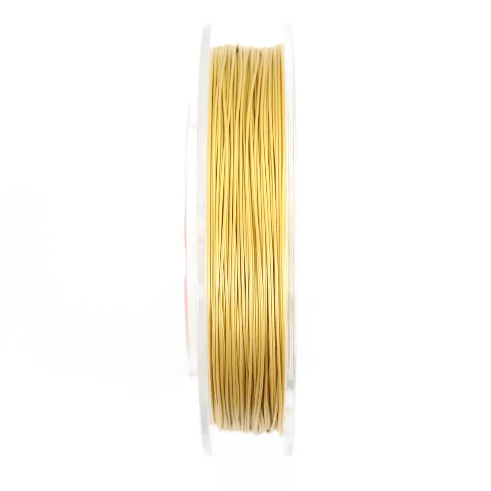 Cable de acero de 7 hebras revestido de nailon dorado 0,70 mm x 100 m