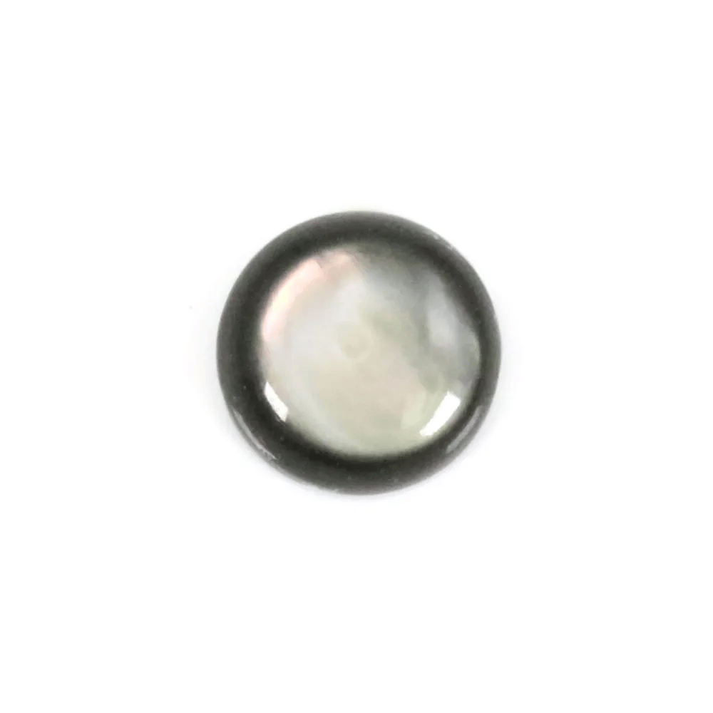 Cabochon Nacre gris rond 4mm x 2pcs