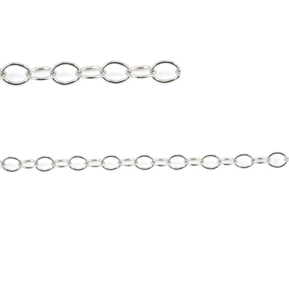 Chaîne argent 925 massif gourmette plate 1.8x0.75mm x 50cm