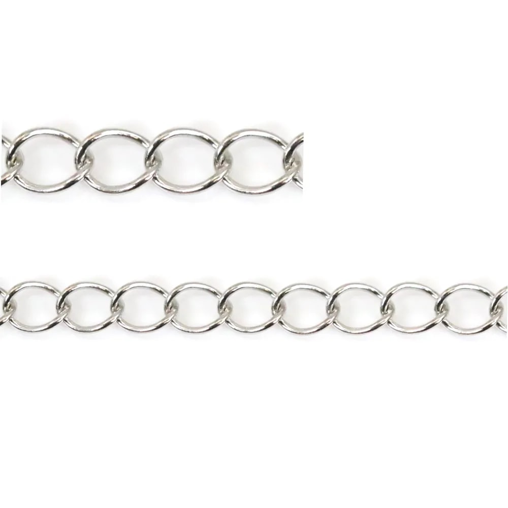Chaîne rallonge argent 925 Rhodié 3.5mm* 4.5mm x 50cm