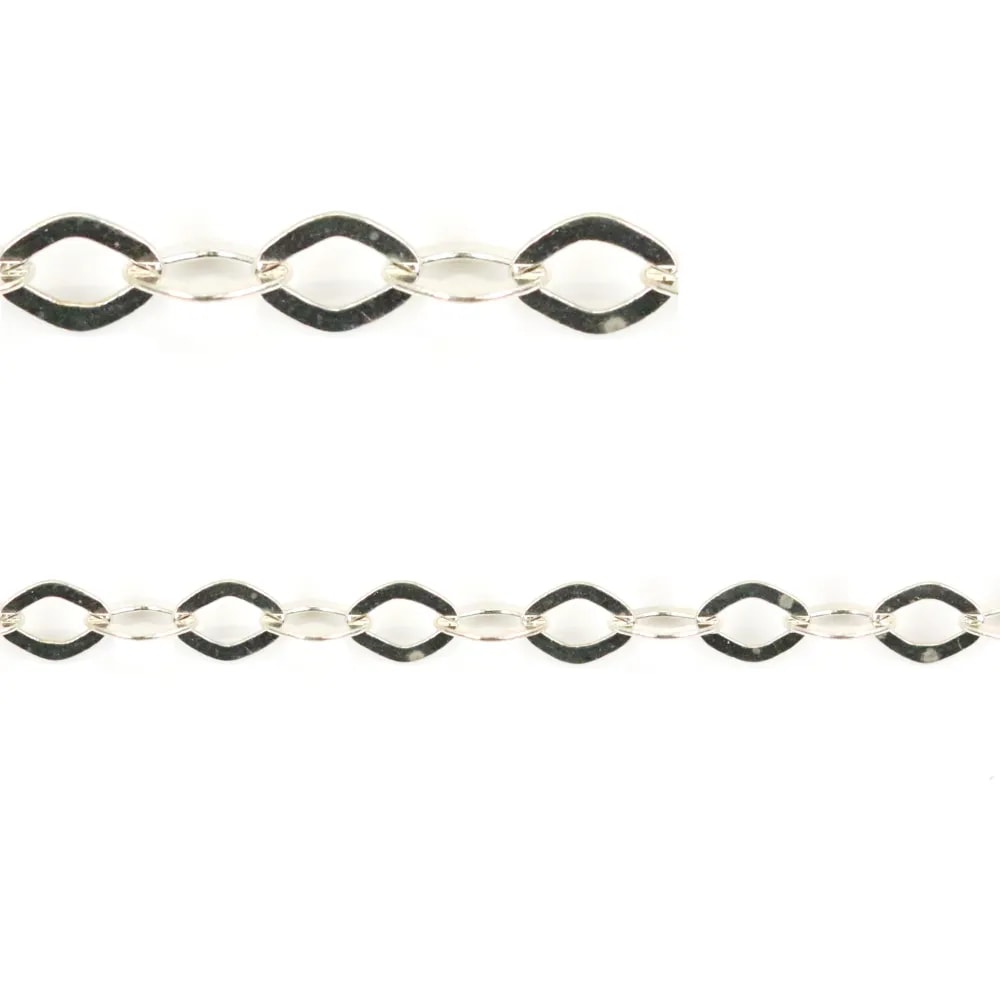 Chaine sterling silver 925  forcat diamond shaped  4x5.6mm x 50cm
