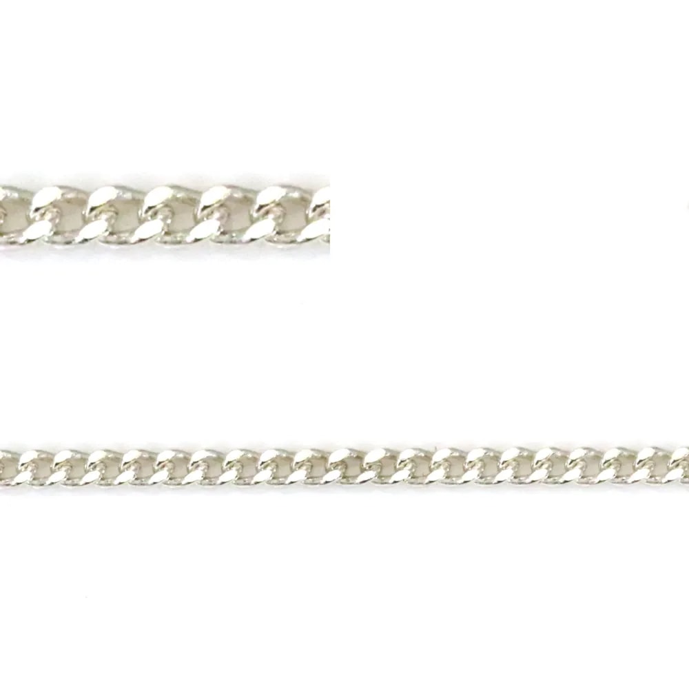 Chaîne argent 925 gourmette plate 1.2x0.6mm x 50cm
