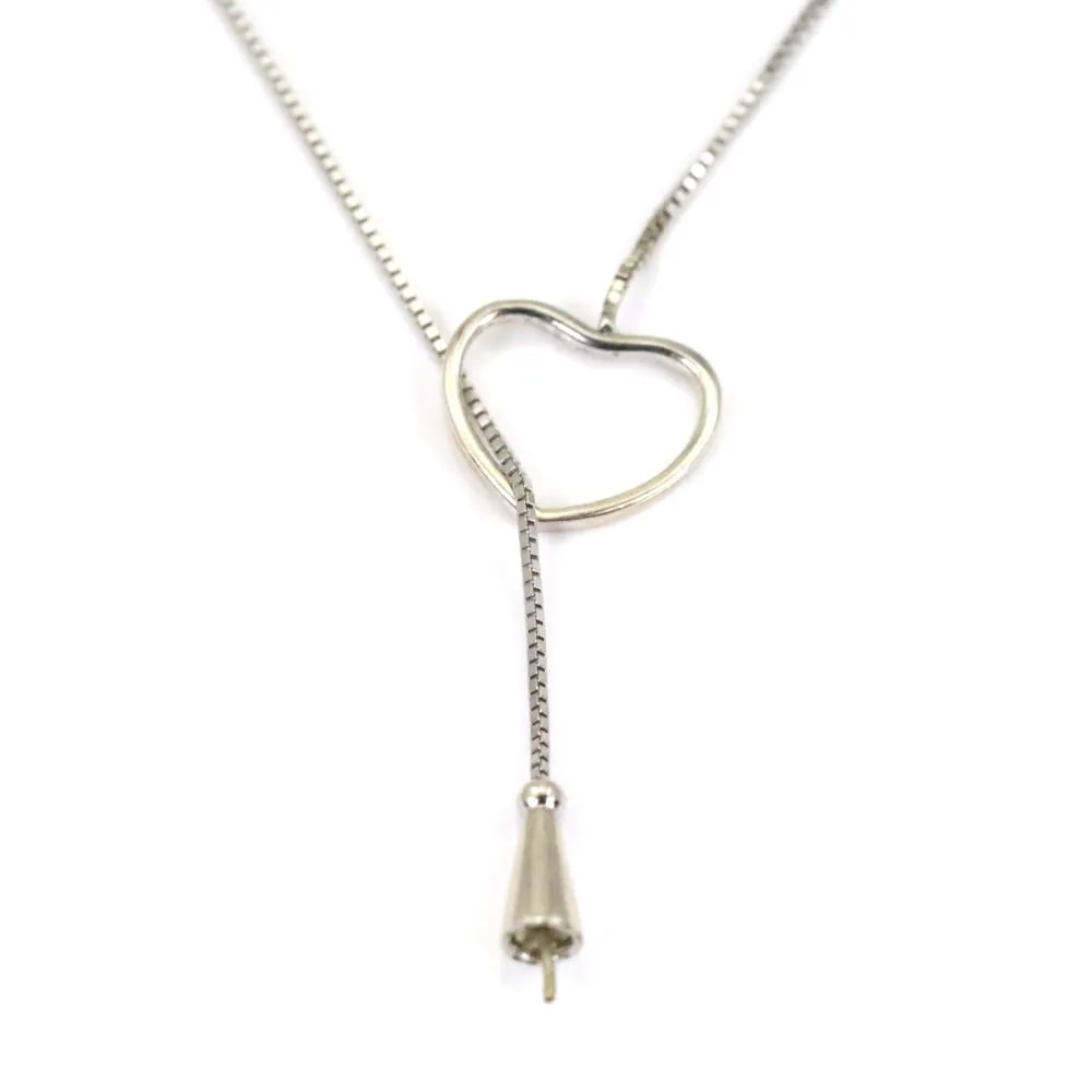 Chaîne en argent 925 rhodié maille carré pour perle semi percé x 45cm